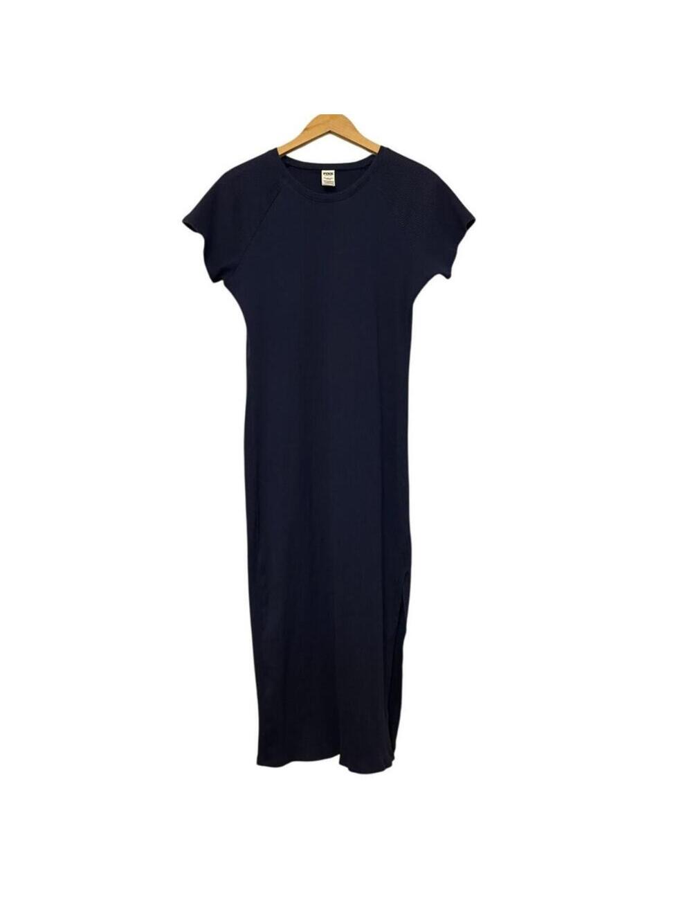 PINK Victoria's Secret Navy Blue Ribbed Short Sleeve Bodycon Midi Dress Size XXL